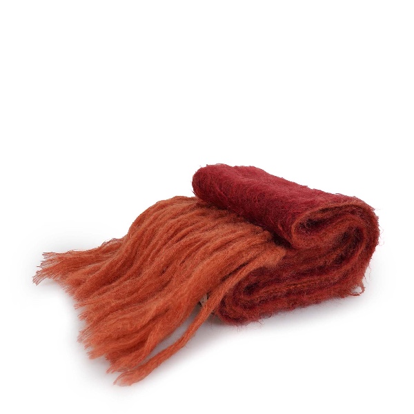 Gucci - Orange and Red GG Mohair Wool Scarf 